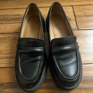 Madewell Black Leather Penny Loafers